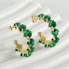 316L Stainless Steel Geometric Diamond Plated 18K Gold Women's Earrings