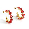 316L Stainless Steel Geometric Diamond Plated 18K Gold Women's Earrings