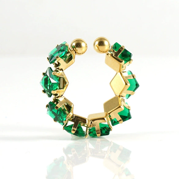 316L Stainless Steel Geometric Diamond Ring For Women Fashion Jewelry