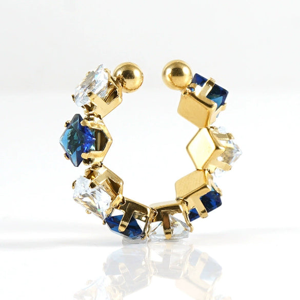 316L Stainless Steel Geometric Diamond Ring For Women Fashion Jewelry