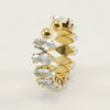 316L Stainless Steel Geometric Diamond Ring For Women Fashion Jewelry