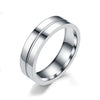Stainless Steel Geometric Diamond Ring Simple Fashion Couple Band Unisex Jewelry