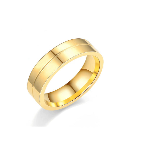Stainless Steel Geometric Diamond Ring Simple Fashion Couple Band Unisex Jewelry