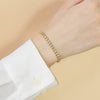 Stainless Steel Geometric Diamond Tennis Bracelet For Women