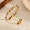 Stainless Steel Geometric Diamondencrusted Bracelet And Ring Set Highgrade Style