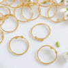 Stainless Steel Geometric Double Beads Gold Beans Cross Opening Ring 18K Gold Plated Electroplated