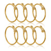 Stainless Steel Geometric Double Beads Gold Beans Cross Opening Ring 18K Gold Plated Electroplated