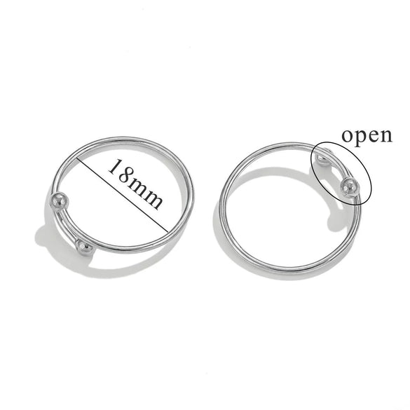 Stainless Steel Geometric Double Beads Gold Beans Cross Opening Ring 18K Gold Plated Electroplated