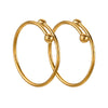 Stainless Steel Geometric Double Beads Gold Beans Cross Opening Ring 18K Gold Plated Electroplated
