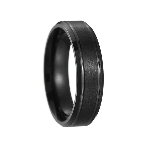 Stainless Steel Geometric Double Bevel Simple Unisex Ring With Electroplating Design