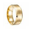 Stainless Steel Geometric Double Bevel Simple Unisex Ring With Electroplating Design