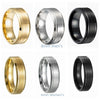Stainless Steel Geometric Double Bevel Simple Unisex Ring With Electroplating Design