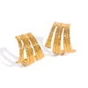 Stainless Steel Geometric Double C Hammered Electroplated Women's Earrings