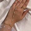 Stainless Steel Geometric Double Layer Overlapping Bracelet Electroplated 18K Gold For Ladies