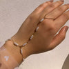Stainless Steel Geometric Double Layer Overlapping Bracelet Electroplated 18K Gold For Ladies