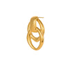 Stainless Steel Geometric Doublering Earrings Electroplated With Gold For Women