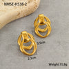 Stainless Steel Geometric Doublering Earrings Electroplated With Gold For Women