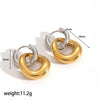 Stainless Steel Geometric Doublering Electroplated Women's Personality Earrings