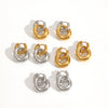 Stainless Steel Geometric Doublering Electroplated Women's Personality Earrings