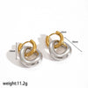 Stainless Steel Geometric Doublering Electroplated Women's Personality Earrings