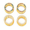 316L Stainless Steel Geometric Doublesided Pvd Gold Plated Electroplated Circle Earrings For Women