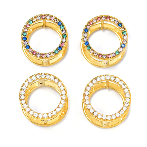 316L Stainless Steel Geometric Doublesided Pvd Gold Plated Electroplated Circle Earrings For Women