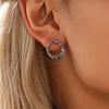 316L Stainless Steel Geometric Doublesided Pvd Gold Plated Electroplated Circle Earrings For Women