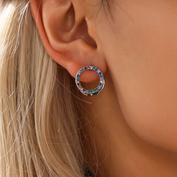 316L Stainless Steel Geometric Doublesided Pvd Gold Plated Electroplated Circle Earrings For Women