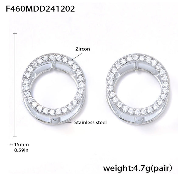 316L Stainless Steel Geometric Doublesided Pvd Gold Plated Electroplated Circle Earrings For Women