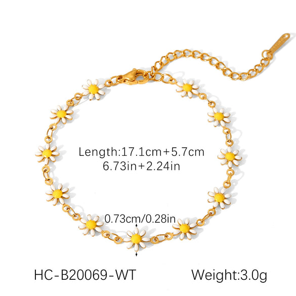 Stainless Steel Geometric Dripping Oil Style Women's Bracelet