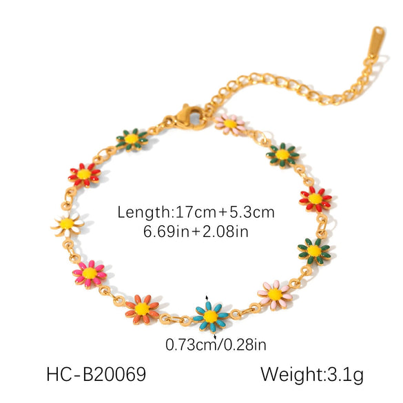 Stainless Steel Geometric Dripping Oil Style Women's Bracelet