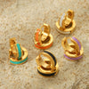 Stainless Steel Geometric Dripping Oil Women's Earrings