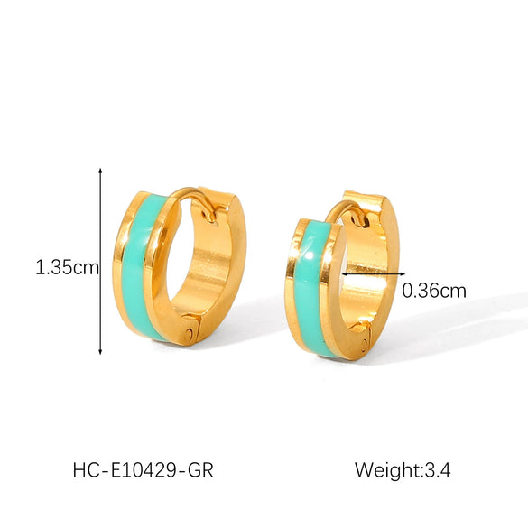 Stainless Steel Geometric Dripping Oil Women's Earrings