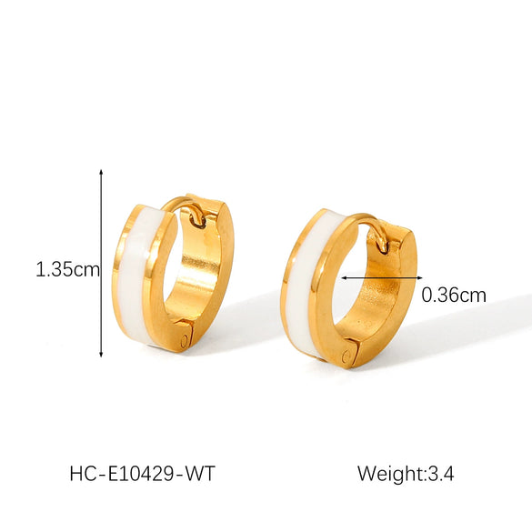Stainless Steel Geometric Dripping Oil Women's Earrings