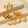 Stainless Steel Geometric Dripping Oil Women's Earrings
