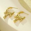 Stainless Steel Geometric Drop Earrings Vacuum Plated 18K Gold For Women