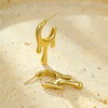 Stainless Steel Geometric Drop Earrings Vacuum Plated 18K Gold For Women