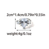 Stainless Steel Geometric Drop Shape Diamond Inlaid Opening Ring Electroplated Women's Jewelry