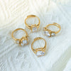 Stainless Steel Geometric Drop Shape Electroplated Highend Open Ring For Women