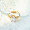 Stainless Steel Geometric Drop Shape Electroplated Highend Open Ring For Women
