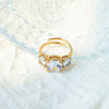 Stainless Steel Geometric Drop Shape Electroplated Highend Open Ring For Women