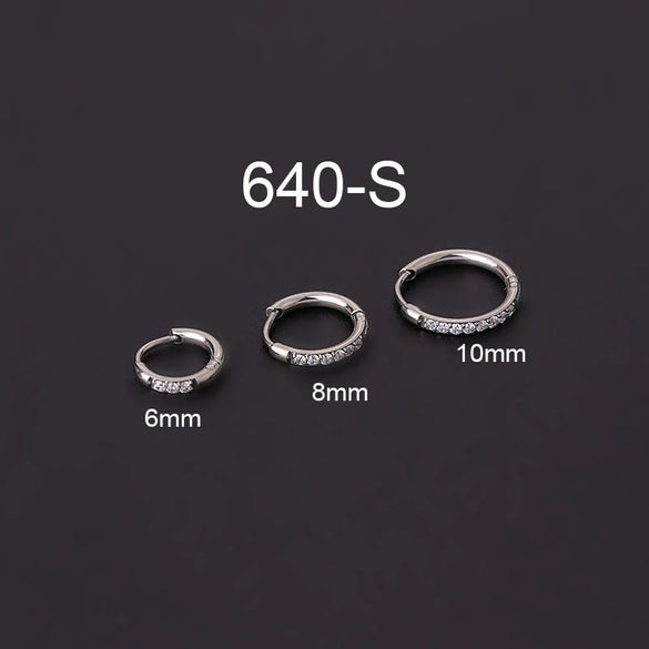 Stainless Steel Geometric Ear Buckle Cartilage Earrings Electroplated Unisex Fashion Jewelry Piercing Earrings