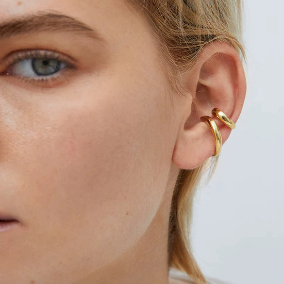 Stainless Steel Geometric Ear Clip Electroplated Women's Earrings
