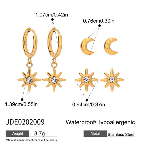 Stainless Steel Geometric Earrings Electroplated For Women Light Luxury Highend Jewelry