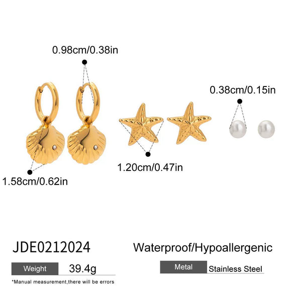 Stainless Steel Geometric Earrings Electroplated For Women Light Luxury Highend Jewelry