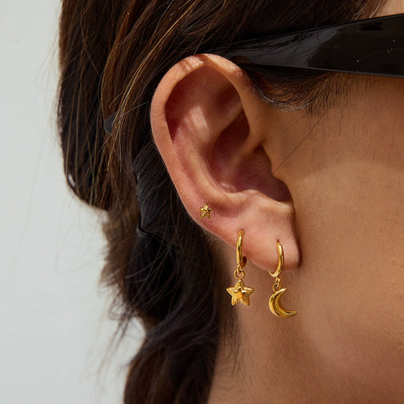 Stainless Steel Geometric Earrings Electroplated For Women Light Luxury Highend Jewelry