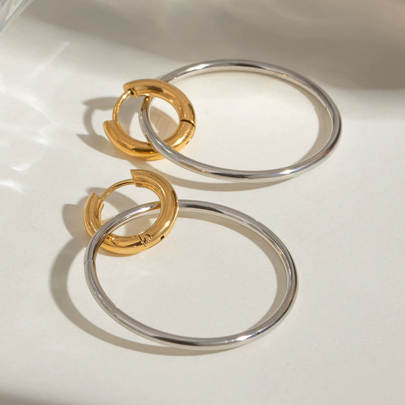 Stainless Steel Geometric Earrings Electroplated For Women