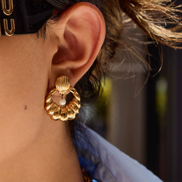 Stainless Steel Geometric Earrings Electroplated For Women