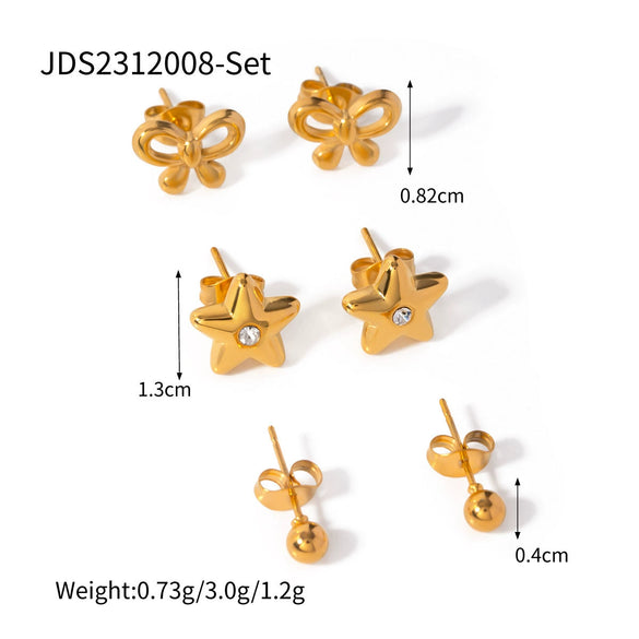 Stainless Steel Geometric Earrings Electroplated Minimalist Design For Women