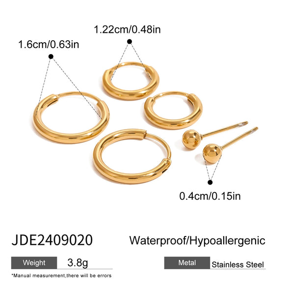 Stainless Steel Geometric Earrings Electroplated Minimalist Design For Women